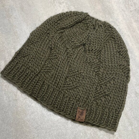 NEW Unisex Olive Merino Wool fisherman's cap beanie touque hand knit handmade - Picture 5 of 5